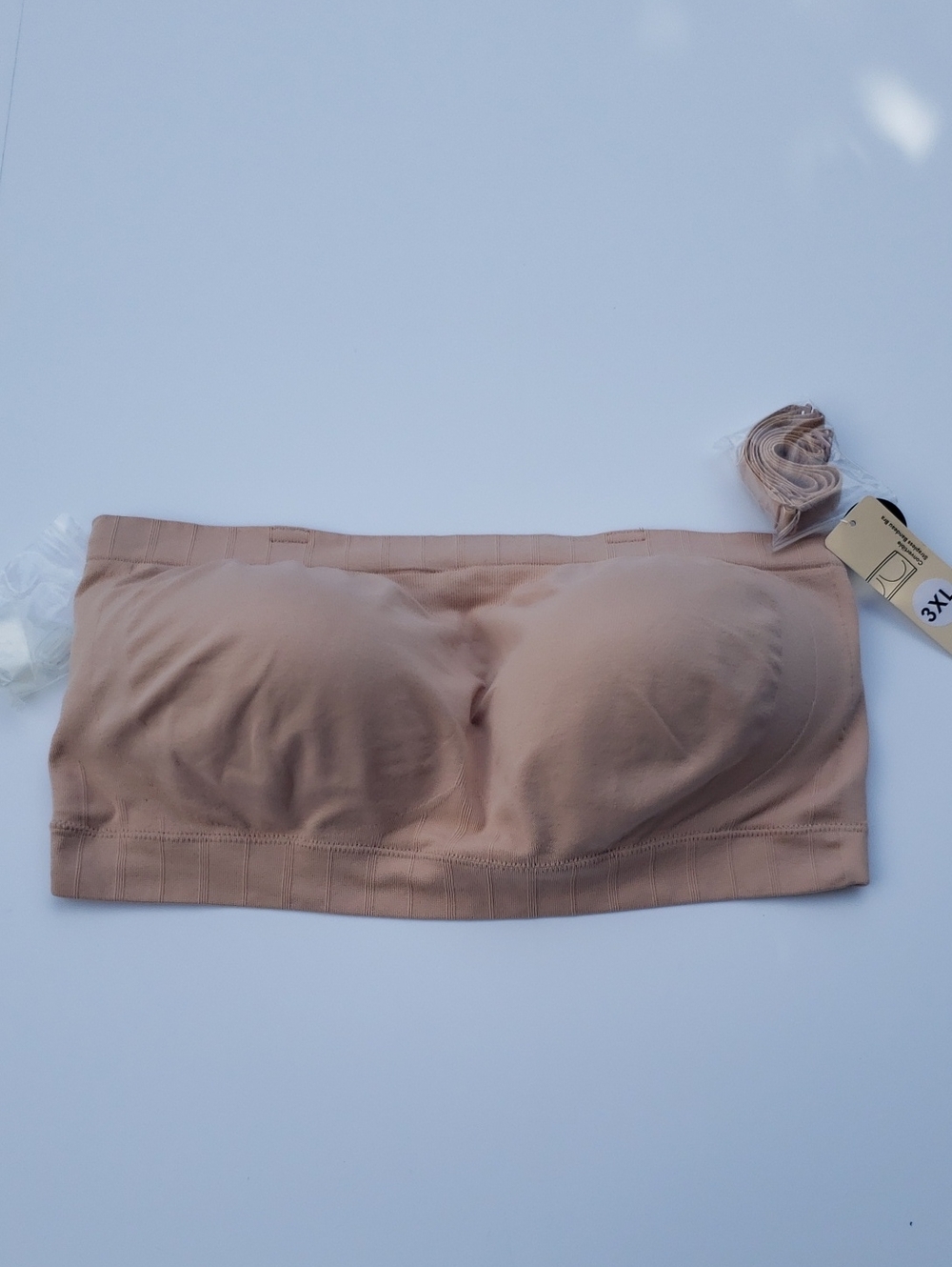 Truekind Seamless Strapless Bandeau Bra - Nude 3XL New